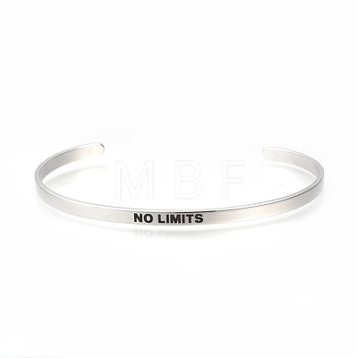201 Stainless Steel Cuff Bangles BJEW-Q685-07-1