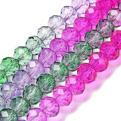 Transparent Painted Glass Beads Strands DGLA-A034-T8mm-A06-1