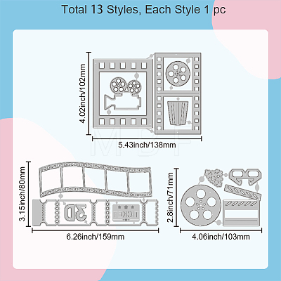 Film Theme Carbon Steel Cutting Dies Stencils DIY-WH0309-1757-1