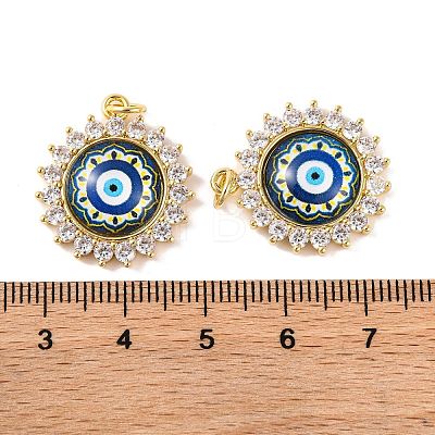 Rack Plating Brass Micro Pave Cubic Zirconia Pendants KK-H486-21G-04-1