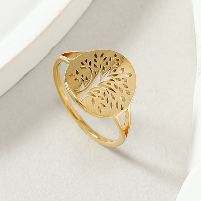 Tree of Life 201 Stainless Steel Finger Rings FS-WG3B6B9-02-1