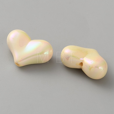 Electroplate Opaque Acrylic Beads MACR-WH0010-38D-1