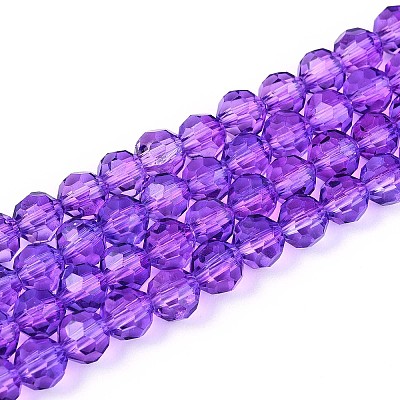 Baking Paint Transparent Glass Beads Strands X-DGLA-A035-T6mm-A11-1