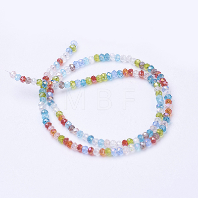 Mixed Electroplate Glass Faceted Rondelle Bead Strands X-EGLA-J047-3x2mm-46-1