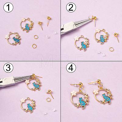 Cheriswelry 48Pcs 12 Style Alloy Crystal Rhinestone Pendants ENAM-CW0001-18-1