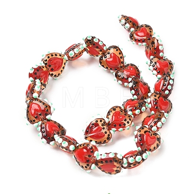 Baking Paint Glass Bumpy Beads Heart LAMP-V001-09B-1
