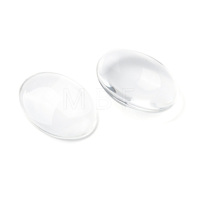 Transparent Oval Glass Cabochons GGLA-R022-35x25-1