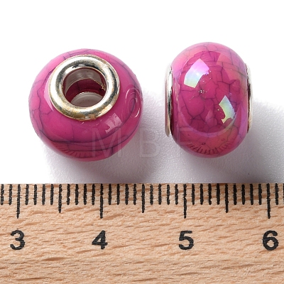 Highlight Crack Brass Cores Acrylic European Beads OACR-M024-02S-04-1