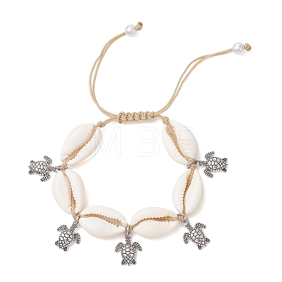 Adjustable Alloy Tortoise Charm Bracelets BJEW-JB13652-1