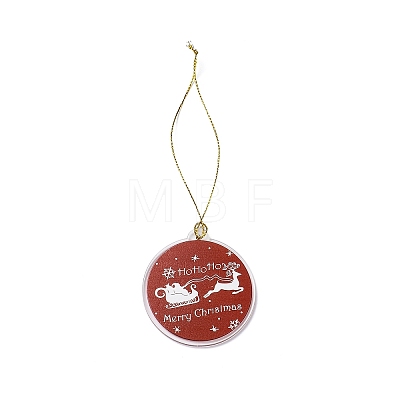 Christmas Theme Acrylic Pendant Decoration HJEW-G021-01D-1