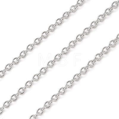 Anti-Tarnish Rhodium Plated 925 Sterling Silver Cable Chains STER-E072-02P-06-1