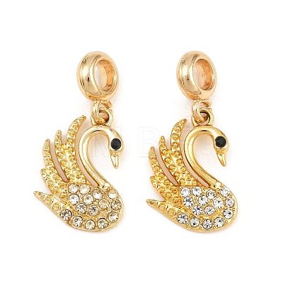 Alloy Crystal Rhinestone European Dangle Charms AL-CBAC2D3-12G-1