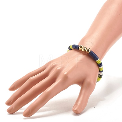 Handmade Polymer Clay Heishi Beads Stretch Bracelet BJEW-JB07326-01-1