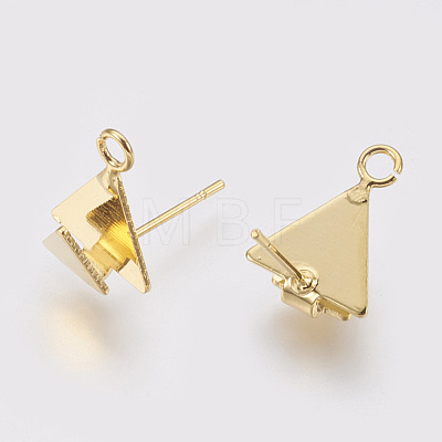 Brass Stud Earring Findings X-KK-Q735-368G-1