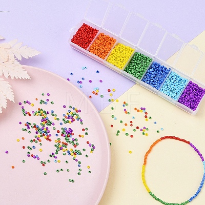3500Pcs 7 Style 12/0 Glass Round Seed Beads SEED-YW0001-36-1
