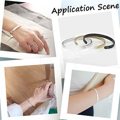 304 Stainless Steel Bangle Blank Strips MAK-WH0016-02B-P-1
