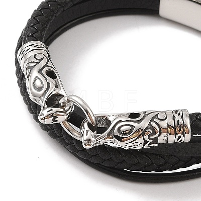 Braided Microfiber Leather Multi-strand Bracelets BJEW-B096-21C-1