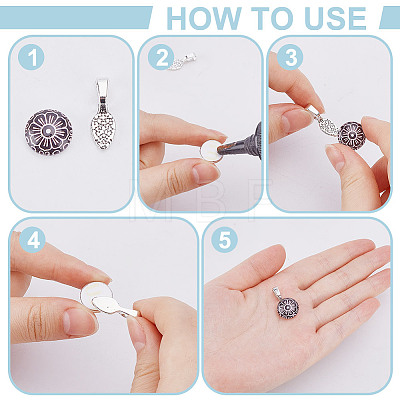 100Pcs 4 Colors Alloy Glue-on Flat Pad Bails FIND-AR0006-02-1