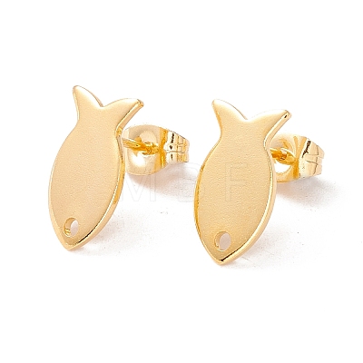 201 Stainless Steel Stud Earring Findings with Hole X1-EJEW-A071-02G-1