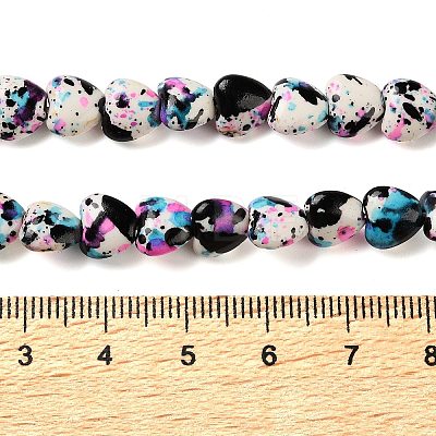 Spray Printed Synthetic Turquoise Beads Strands TURQ-P002-01A-03-1