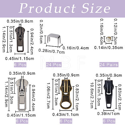 Alloy Replacement Zipper Sliders DIY-GF0009-31-1