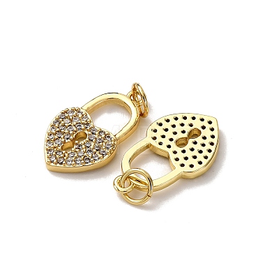 Brass Micro Pave Clear Cubic Zirconia Pendants KK-A270-03D-G-1