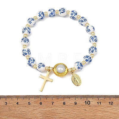 201 Stainless Steel & Brass Charm Bracelets BJEW-JB13966-1