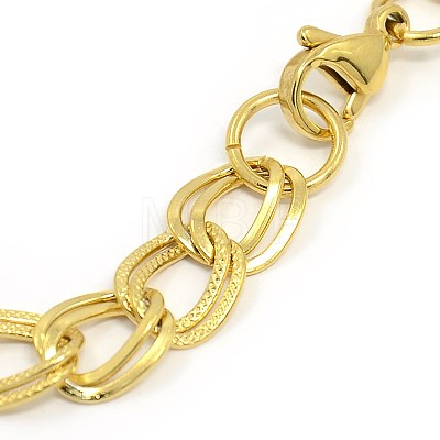 Fashionable 304 Stainless Steel Cuban Link Chain Bracelets STAS-A028-B059G-1