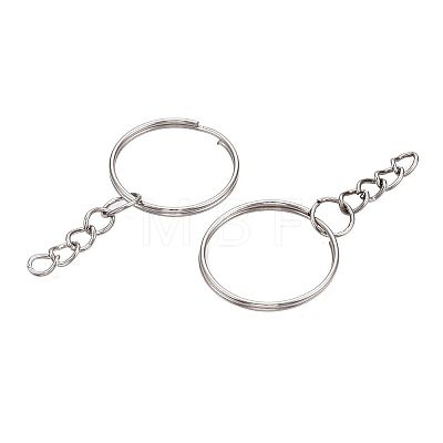 Iron Split Key Rings with Chain FIND-B028-19P-1