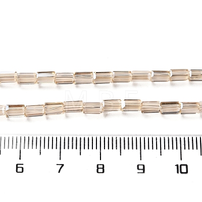 Electroplate Transparent Glass Beads Strands Pearl Luster Plated EGLA-H106-01A-PL02-1