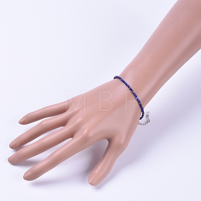 Natural Lapis Lazuli Bead Bracelets X-BJEW-JB04555-01-1
