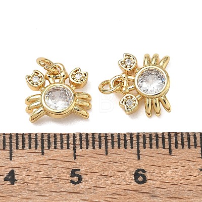 High Polished Ocean Brass Micro Pave Clear Cubic Zirconia Pendants CU-CBAF3CF-02C-01-1