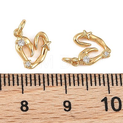 SHEGRACE Valentine's Day Brass Micro Pave Clear Cubic Zirconia Charms XGRQ4N919-704G-1