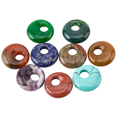 12Pcs 12 Styles Natural & Synthetic Mixed Gemstone Pendants G-SC0003-89-1