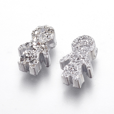 Imitation Druzy Gemstone Resin Beads RESI-L026-G-1