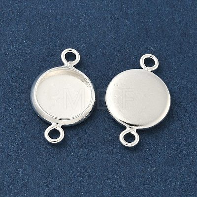 Flat Round Brass Connector Cabochon Settings KK-K414-13F-S-1