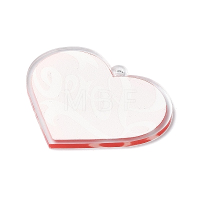 Valentine's Day Transparent Acrylic Pendant OACR-A025-02D-1