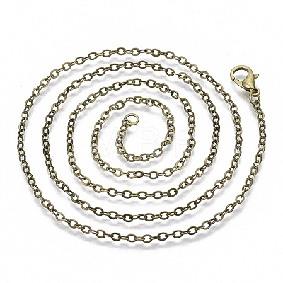 Brass Cable Chains Necklace Making MAK-N029-01AB-1