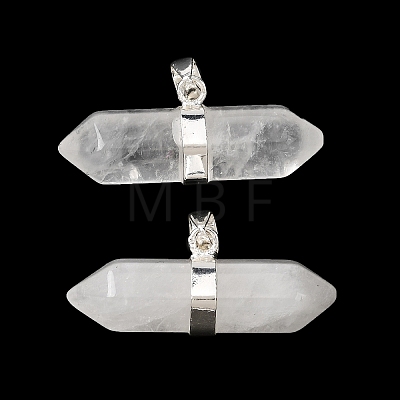 Natural Quartz Crystal Double Terminal Pointed Pendants G-NH0001-15P-05-1