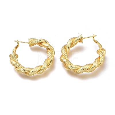 Brass Hoop Earrings EJEW-H104-20G-1