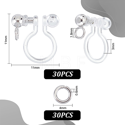 Unicraftale 30Pcs 304 Stainless Steel Clip-on Earring Findings STAS-UN0051-66-1
