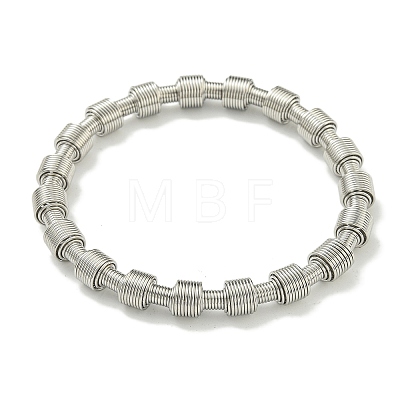 Non-Tarnish Adjustable 304 Stainless Steel Column Spring Wire Bracelets BJEW-H617-13P-1