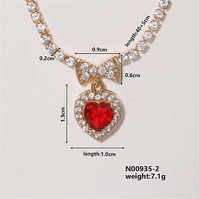 Colorful Sparkling Heart-shaped Necklace with Exquisite Fashionable Style FI4728-2-1