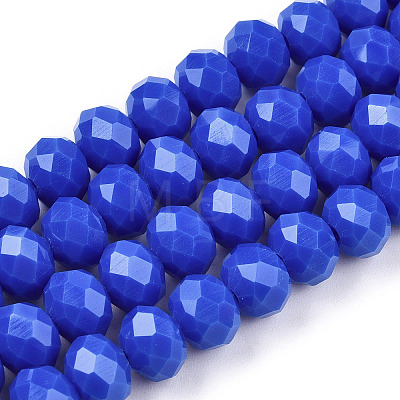Opaque Solid Color Glass Beads Strands LS-EGLA-A034-P8mm-D32-1