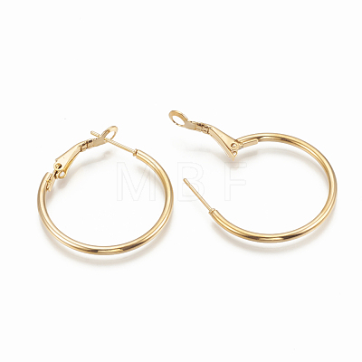 Ion Plating(IP) 316 Stainless Steel Hoop Earrings STAS-S078-08-25mm-08-1