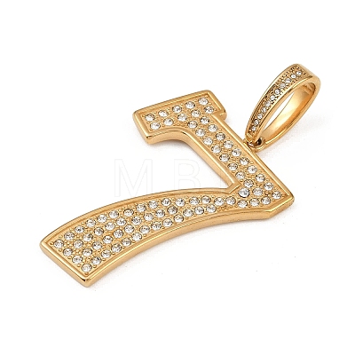 304 Stainless Steel with Rhinestone Big Pendants LS-STAS-Z171-09G-1