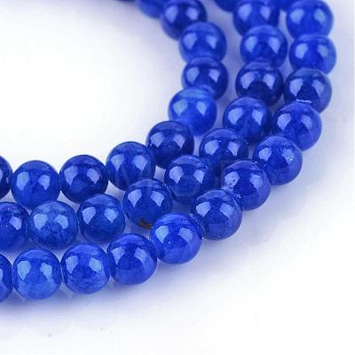 Natural Dyed Yellow Jade Gemstone Bead Strands G-R271-8mm-Y22-1