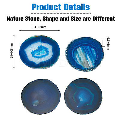 Dyed & Heated Natural Agate Slice Cup Mats DJEW-WH0043-44B-1