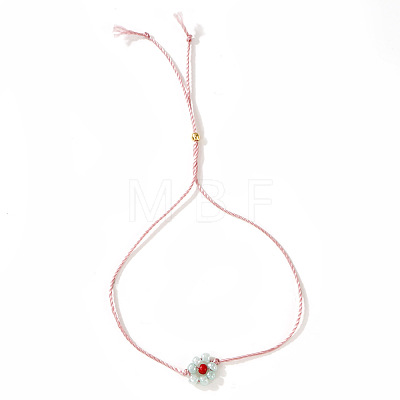 Daisy Charm Glass Seed Bead Slider Bracelets JL6020-5-1