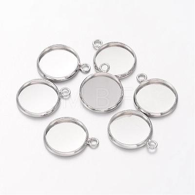 Brass Pendant Cabochon Settings X-KK-B534-D-P-NF-1